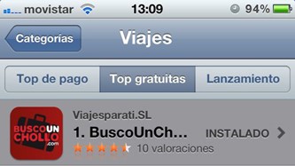 app de Buscounchollo en el número uno de descargas en la appstore