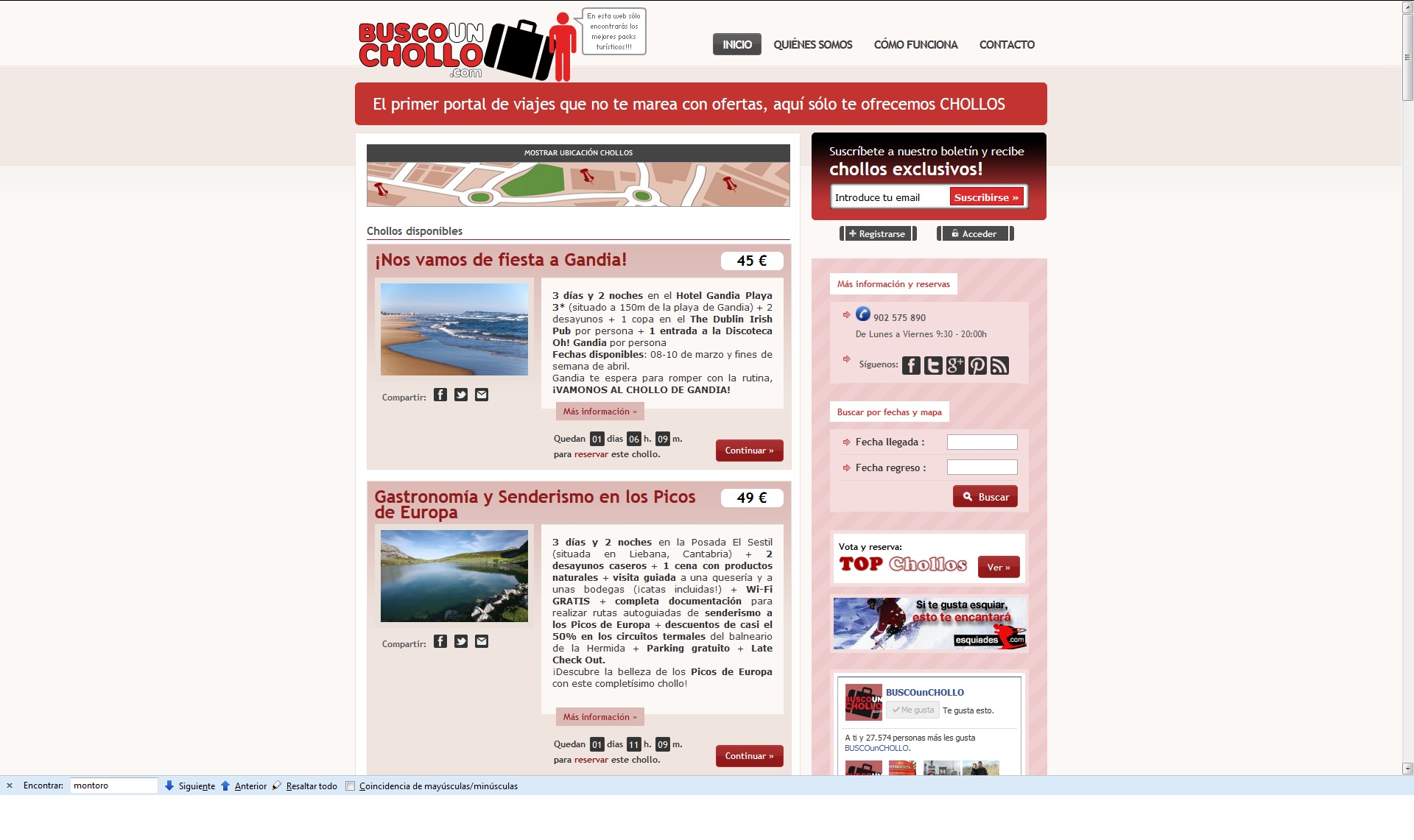 Web de buscounchollo.com