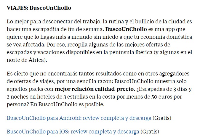 De vez en cuando, el diario de La Vanguardia publica en su versión digital un artículo con las mejores recomendaciones de viajes a un precio muy económico en BuscoUnChollo.com