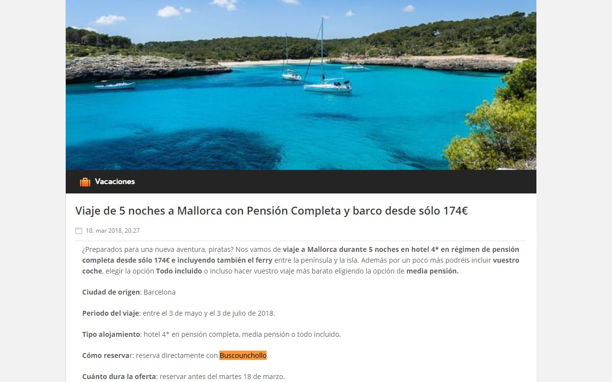 Piratas un chollo Mallorca! - BuscoUnChollo Blog